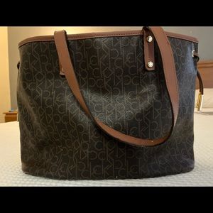 Large authentic Calvin Klein handbag two-tone